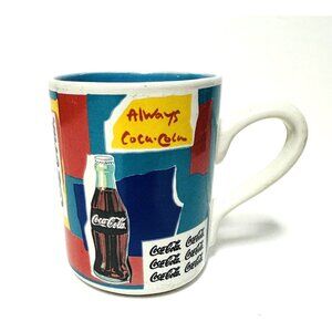 1997 Always Coca Cola Coffee Mug Gibson Ceramic 14 oz Abstract Logo Ad Vintage